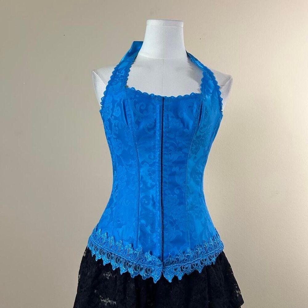 Fredericks of Hollywood Blue Halter Corset